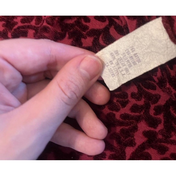 Vintage Y2K Betsey Johnson Velvet Floral Bodycon  Dress Burgundy  Long Sleeve S - Picture 5 of 7